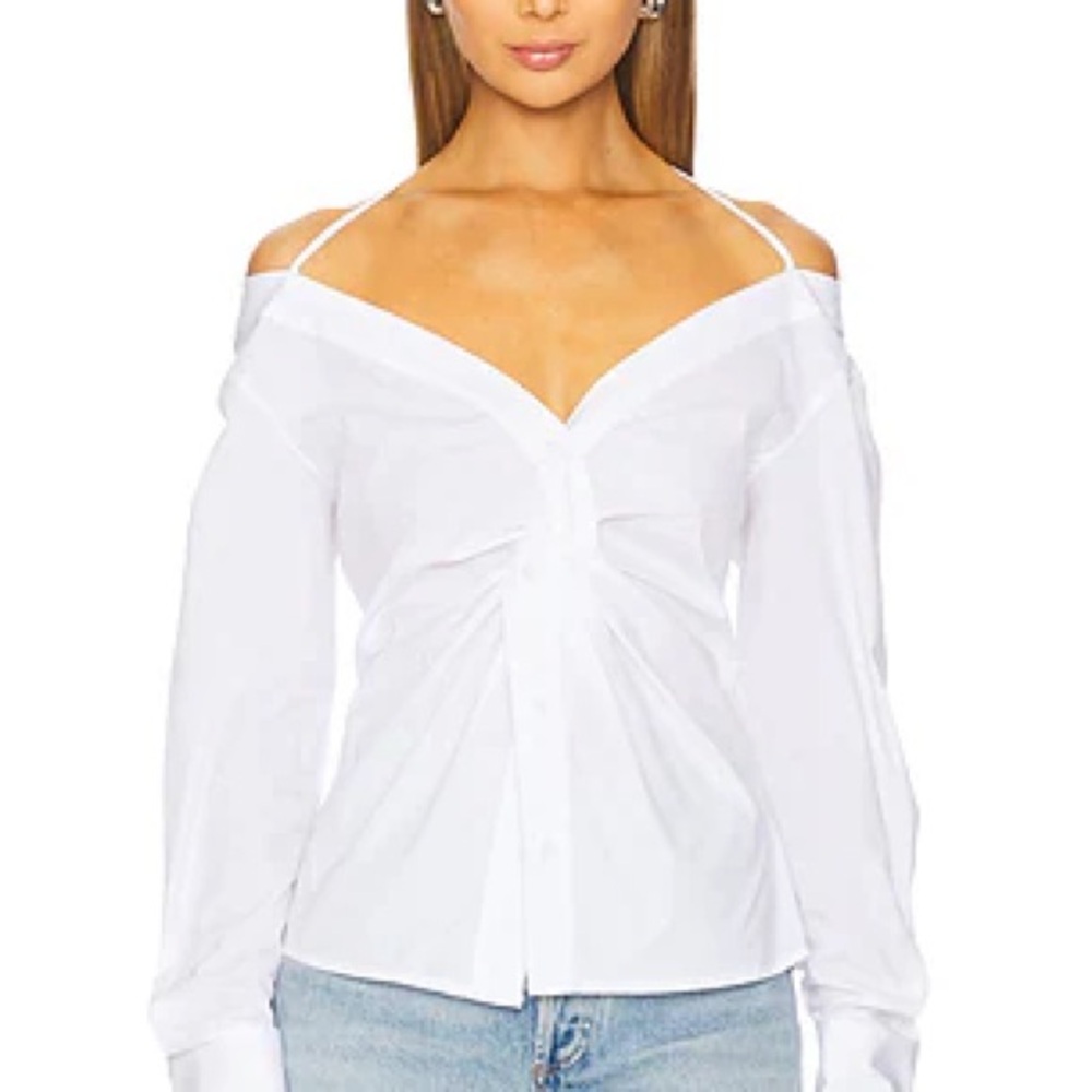 Good American White Off-Shoulder Blouse